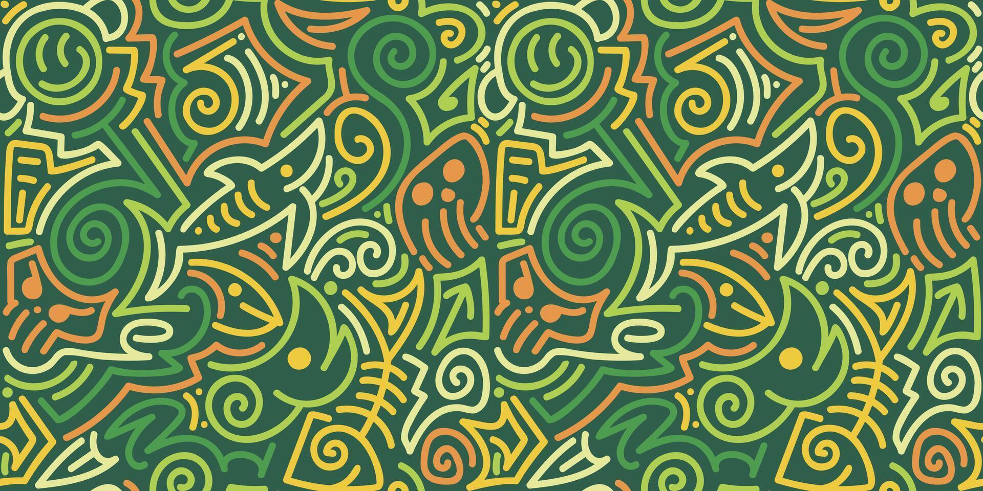 A green and orange abstract pattern vector