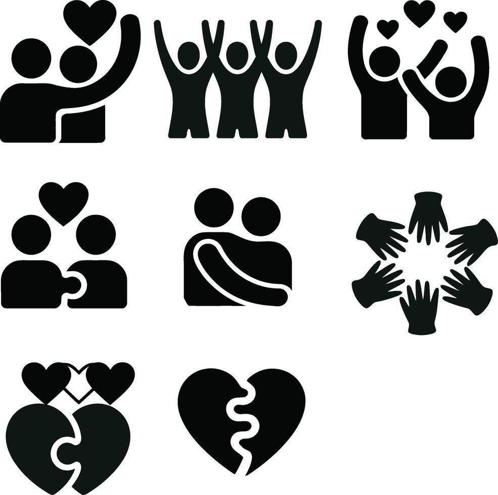 Friendship Day Icon Set vector
