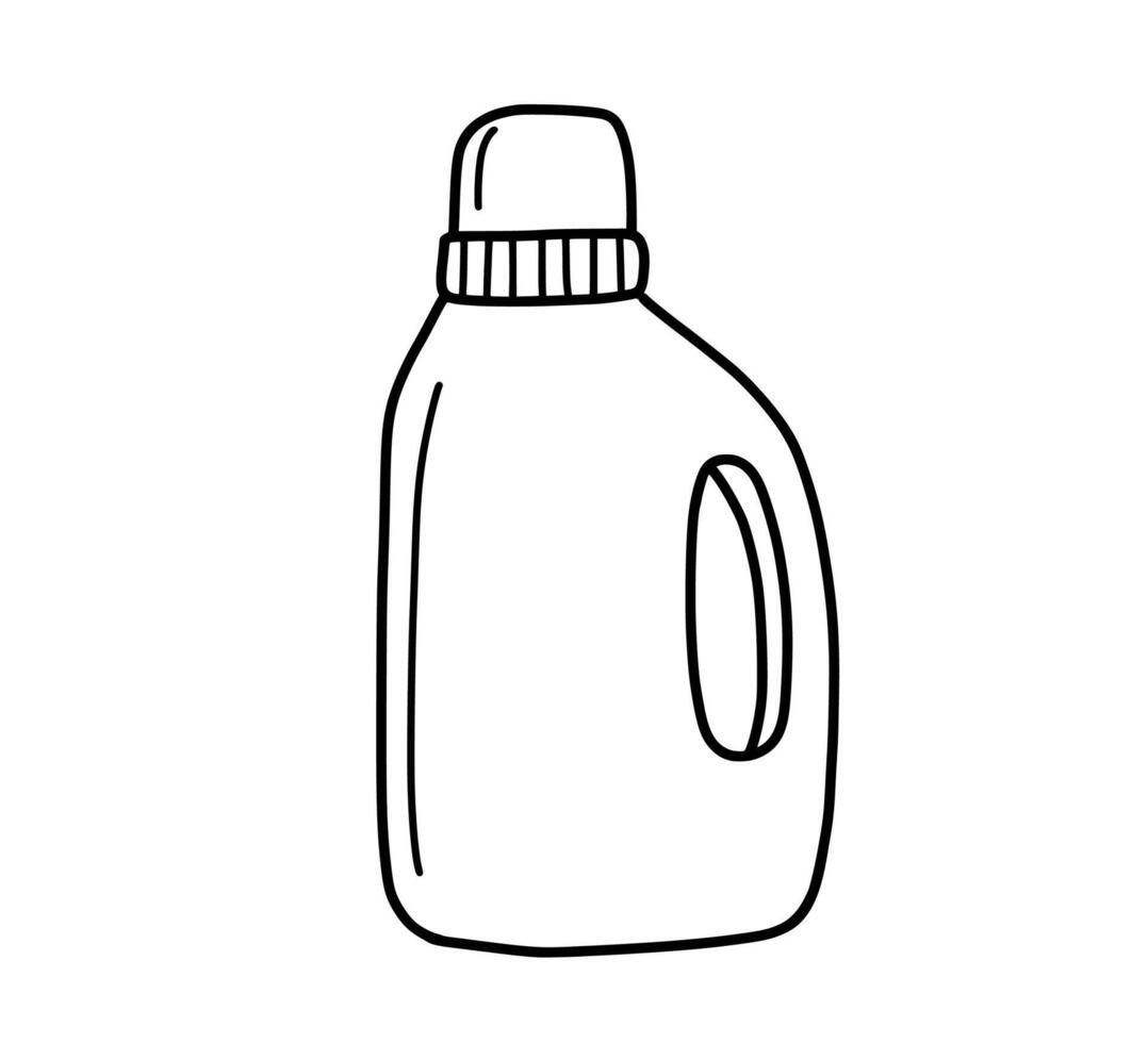 Bottle hand drawn sketch in doodle style. line art isolated illustration. Drink vector