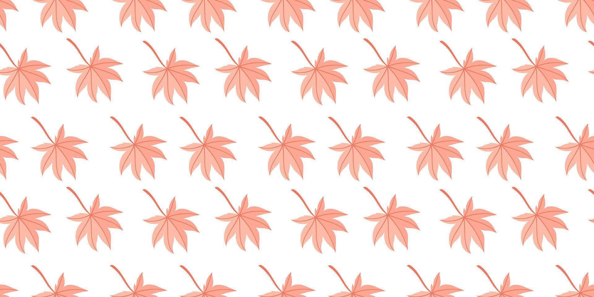 Seamless Autumn Leaf Pattern on White Background vector