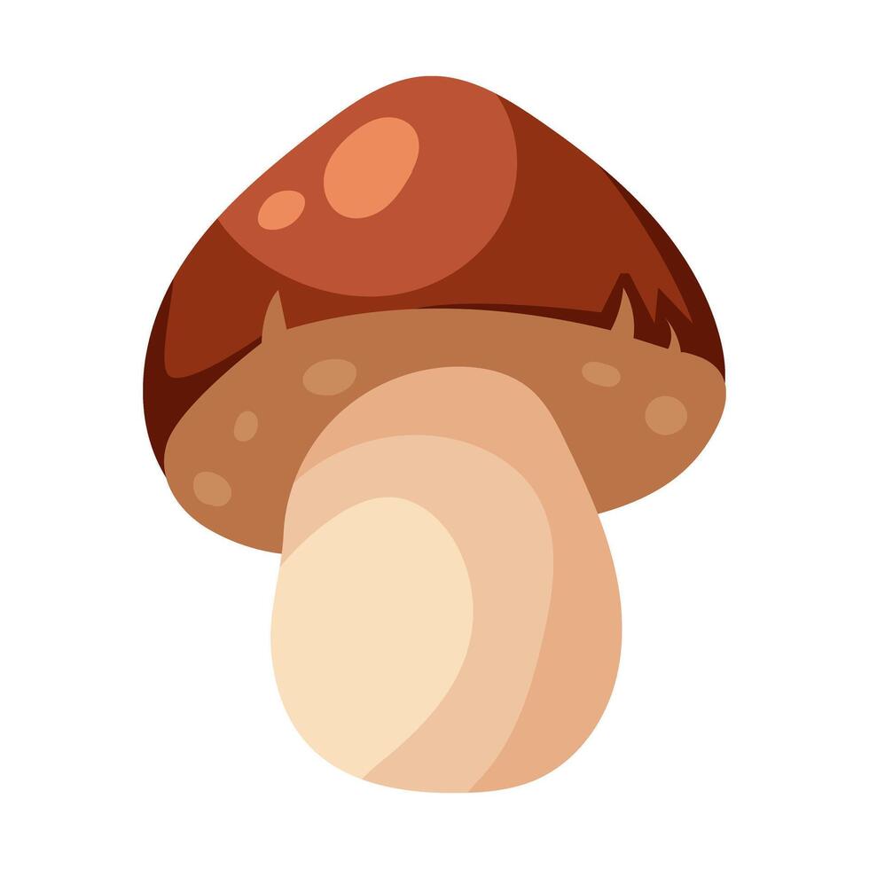 Simple Brown Mushroom Illustration. Autumn season vector