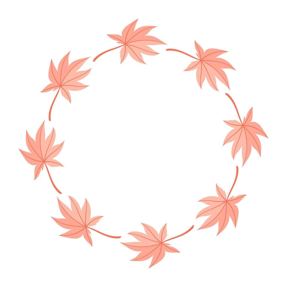 A circle of maple leaves arranged in a circle vector