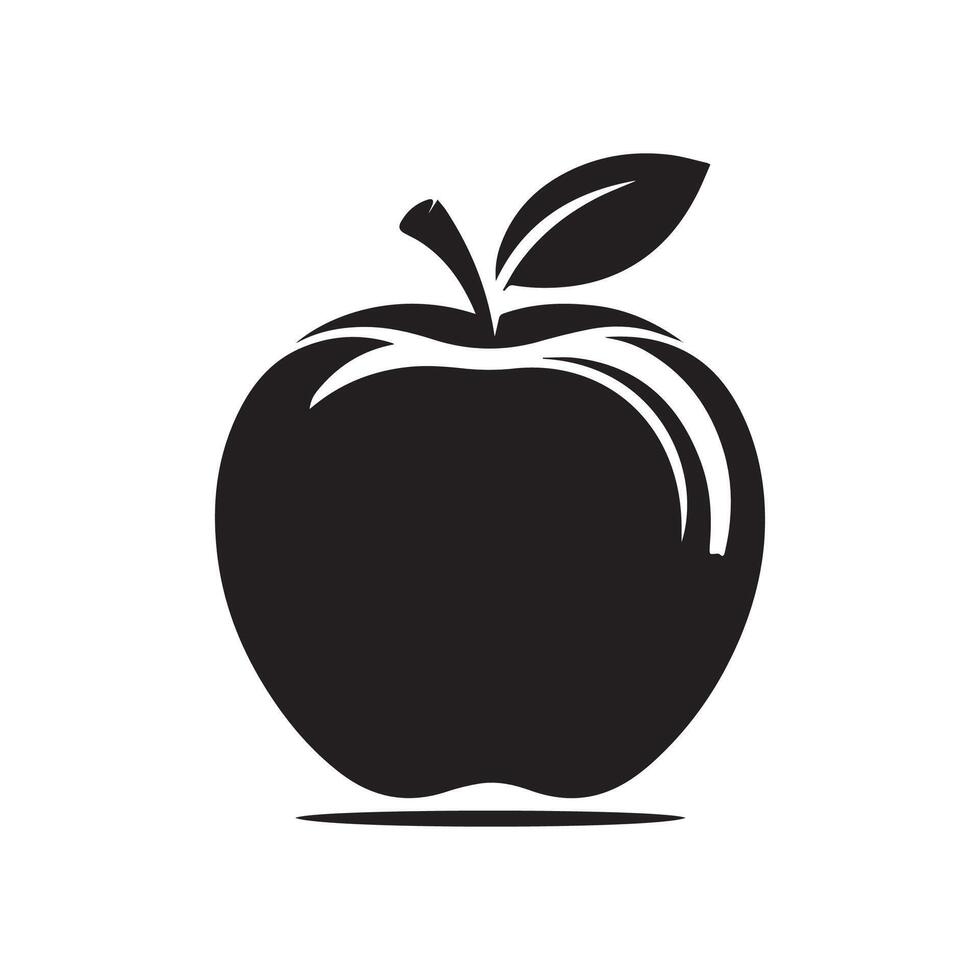 Apple icon isolated illustration. High quality black styl icon vector