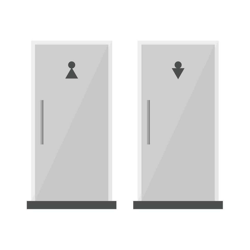 Toilet doors icon on white background. Toilet entrance. Male and female toilet. Information. vector