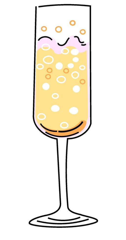 Champagne Glass hand drawn vector