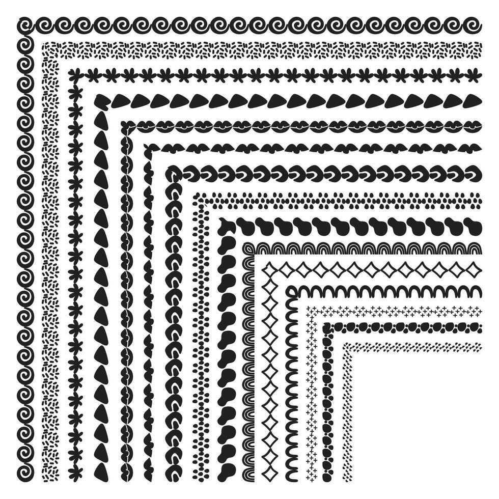 Tribal Style Horizontal Seamless Borders Border Set vector