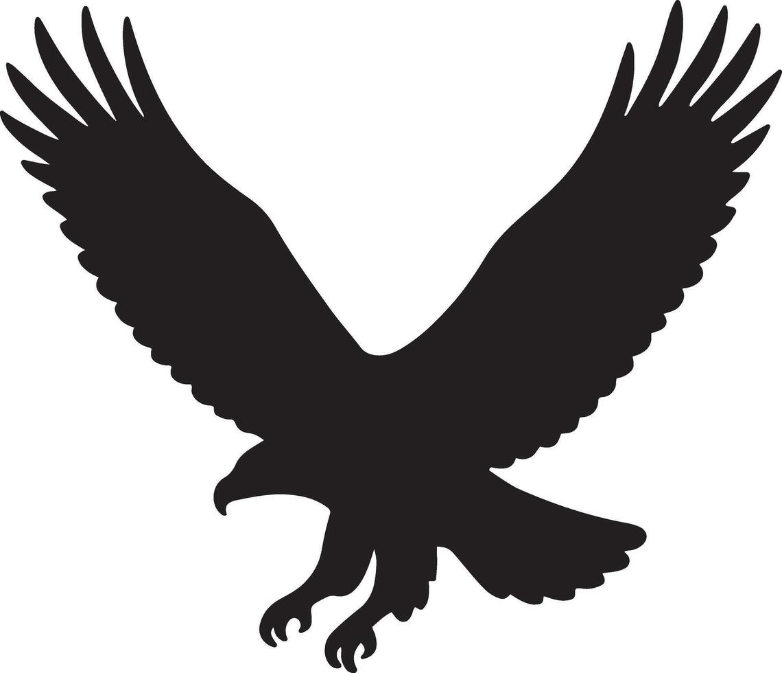 Powerful Eagle Silhouette in Flight vector