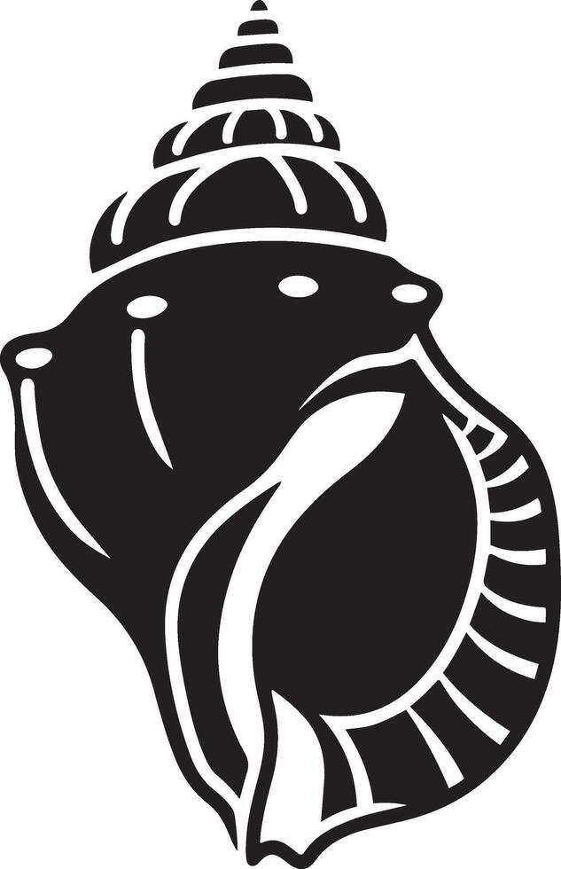 Elegant Black and White Seashell Graphic vector