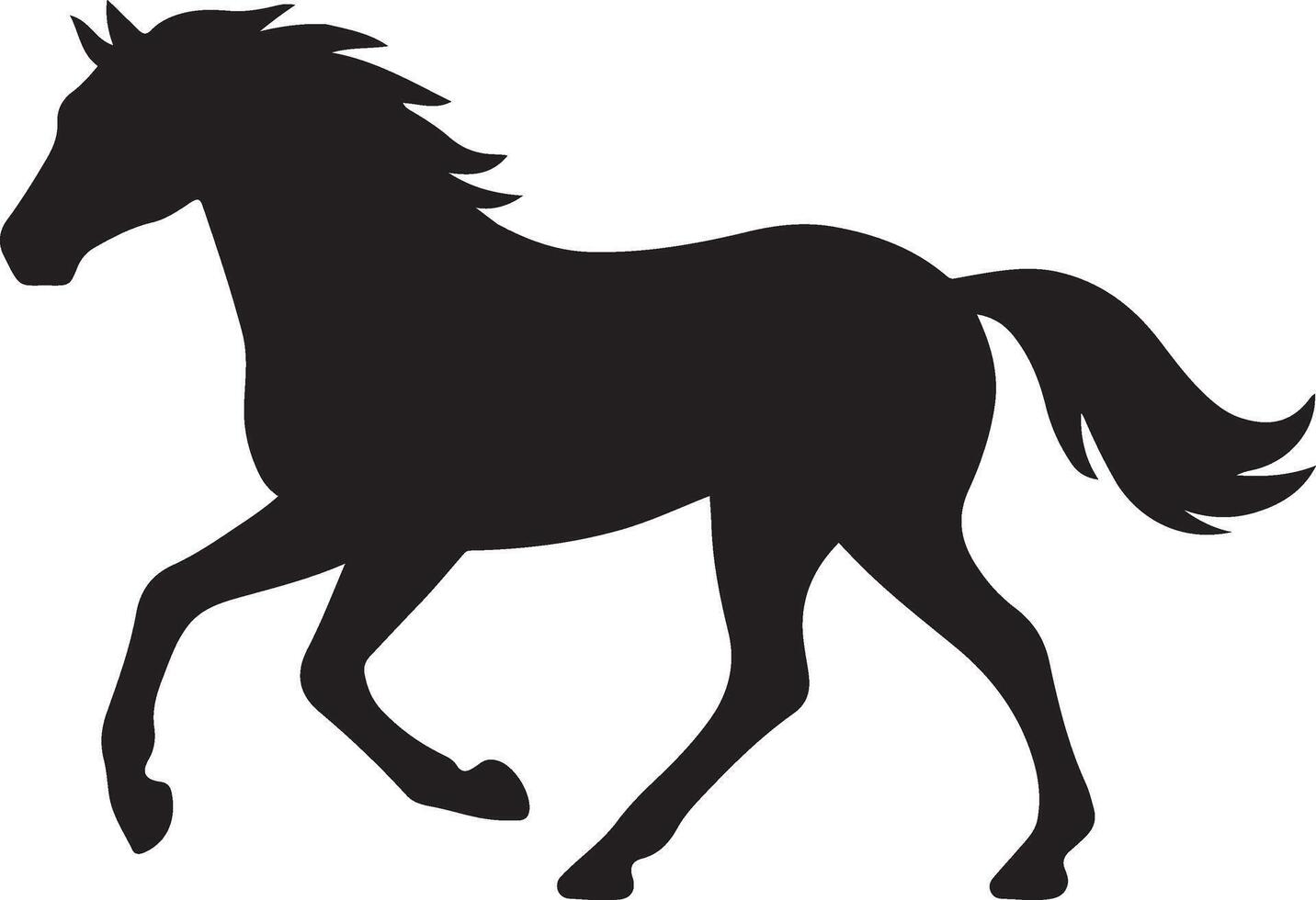 Silhouette of a Running Horse vector
