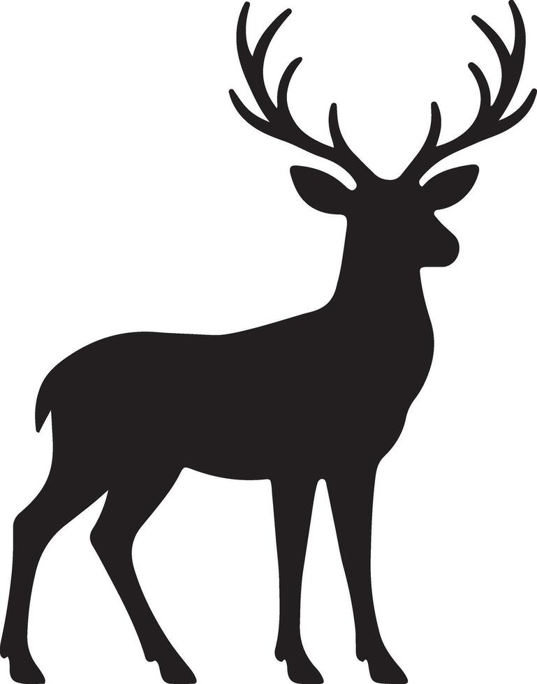 Simple Black Silhouette of a Deer vector