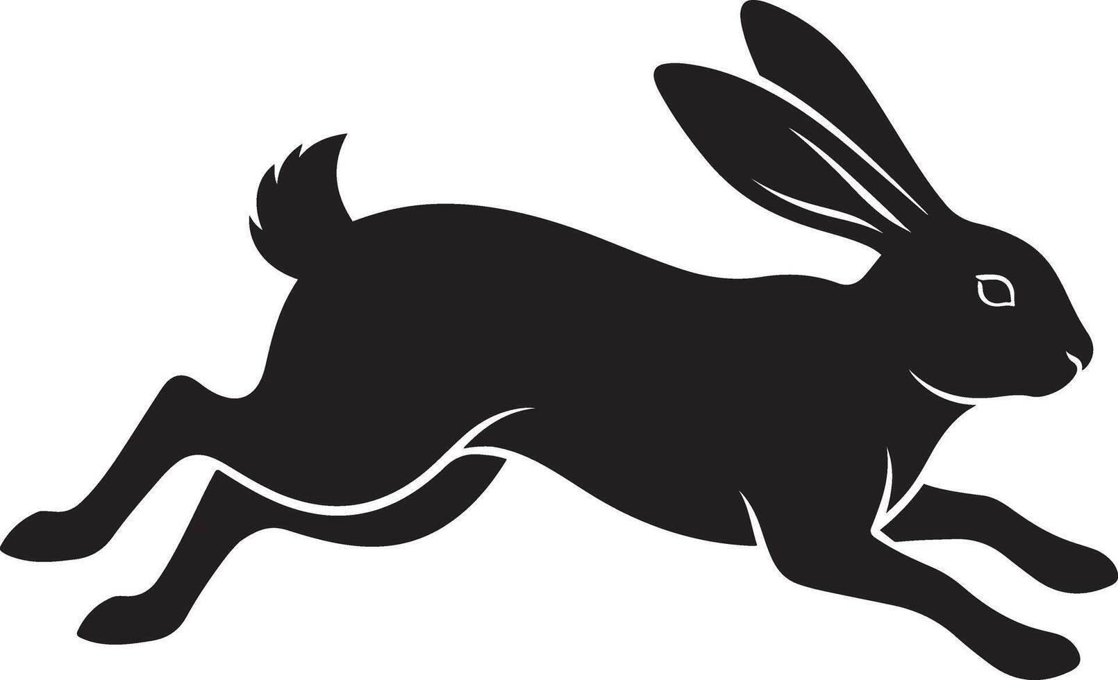 Silhouette of a Running Rabbit vector
