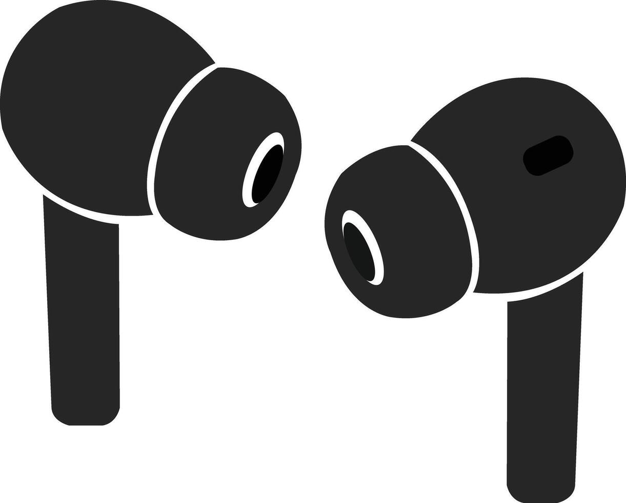 Illustration of Wireless Earbuds In Blac vector