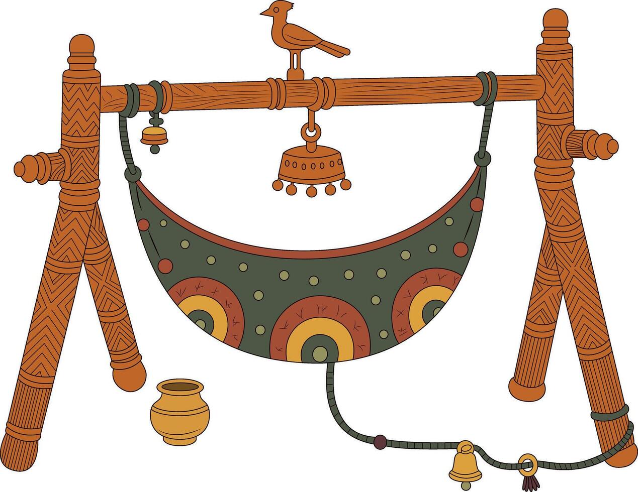 Traditional Baby Cradle Illustration vector