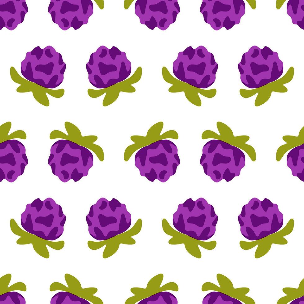 Seamless Purple Clover Pattern vector