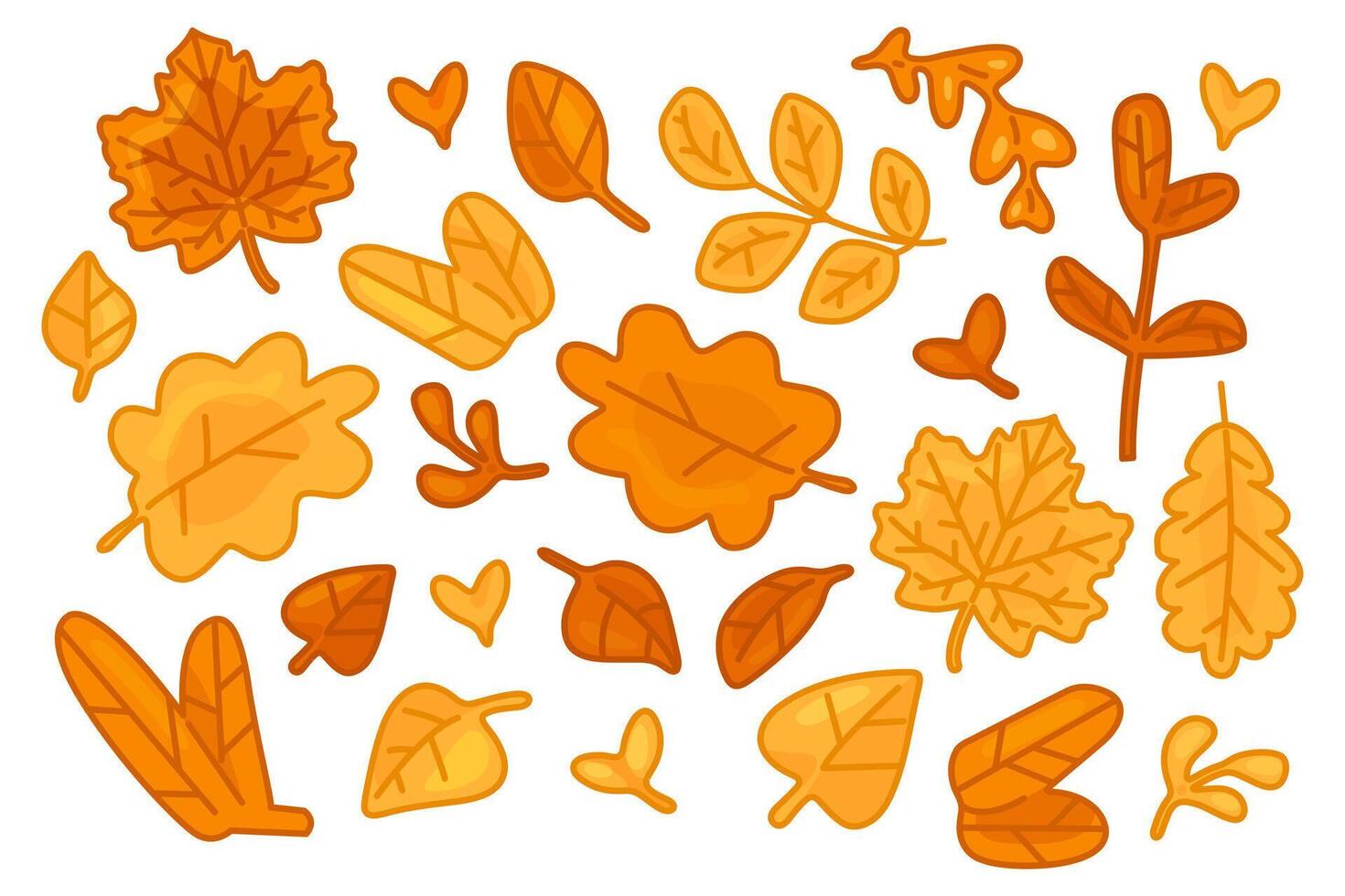 Autumn Leaves Decorative Element Set vector