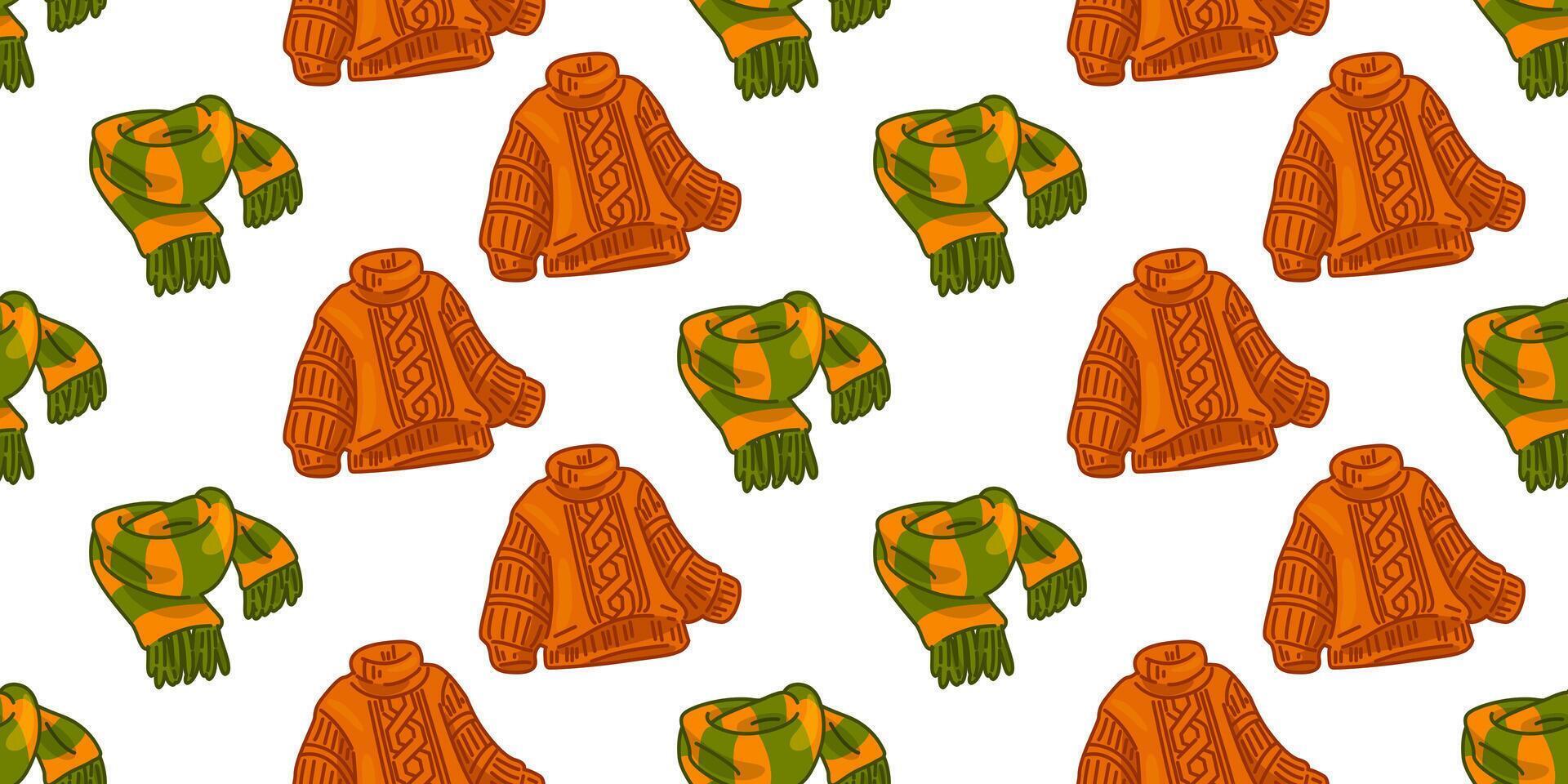 Seamless Sweater Scarf Pattern Design vector