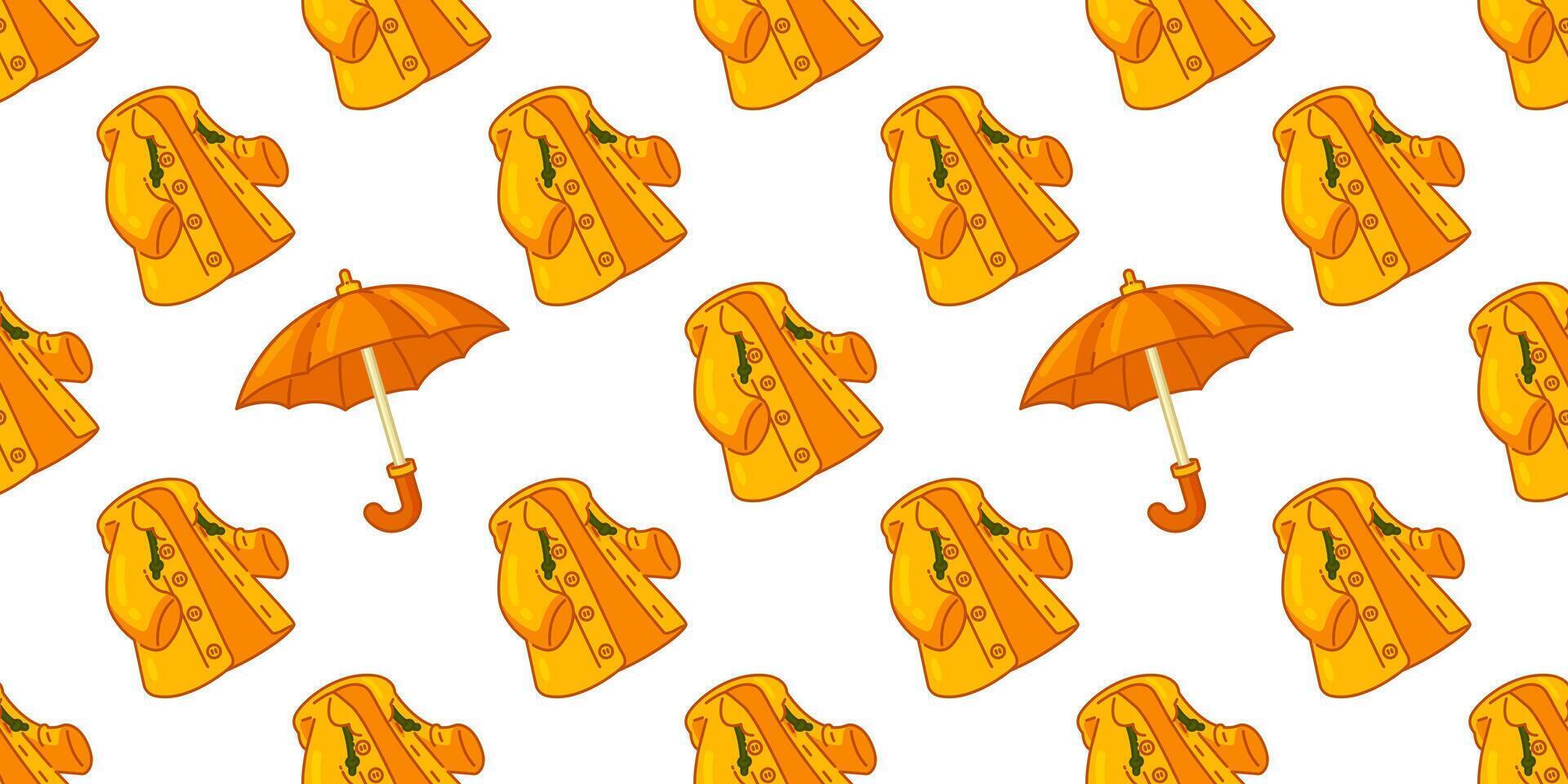 Seamless Raincoat Umbrella Pattern vector