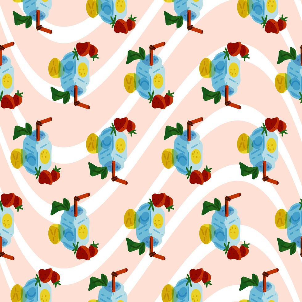 Summer Drink Fruit Seamless Pattern vector