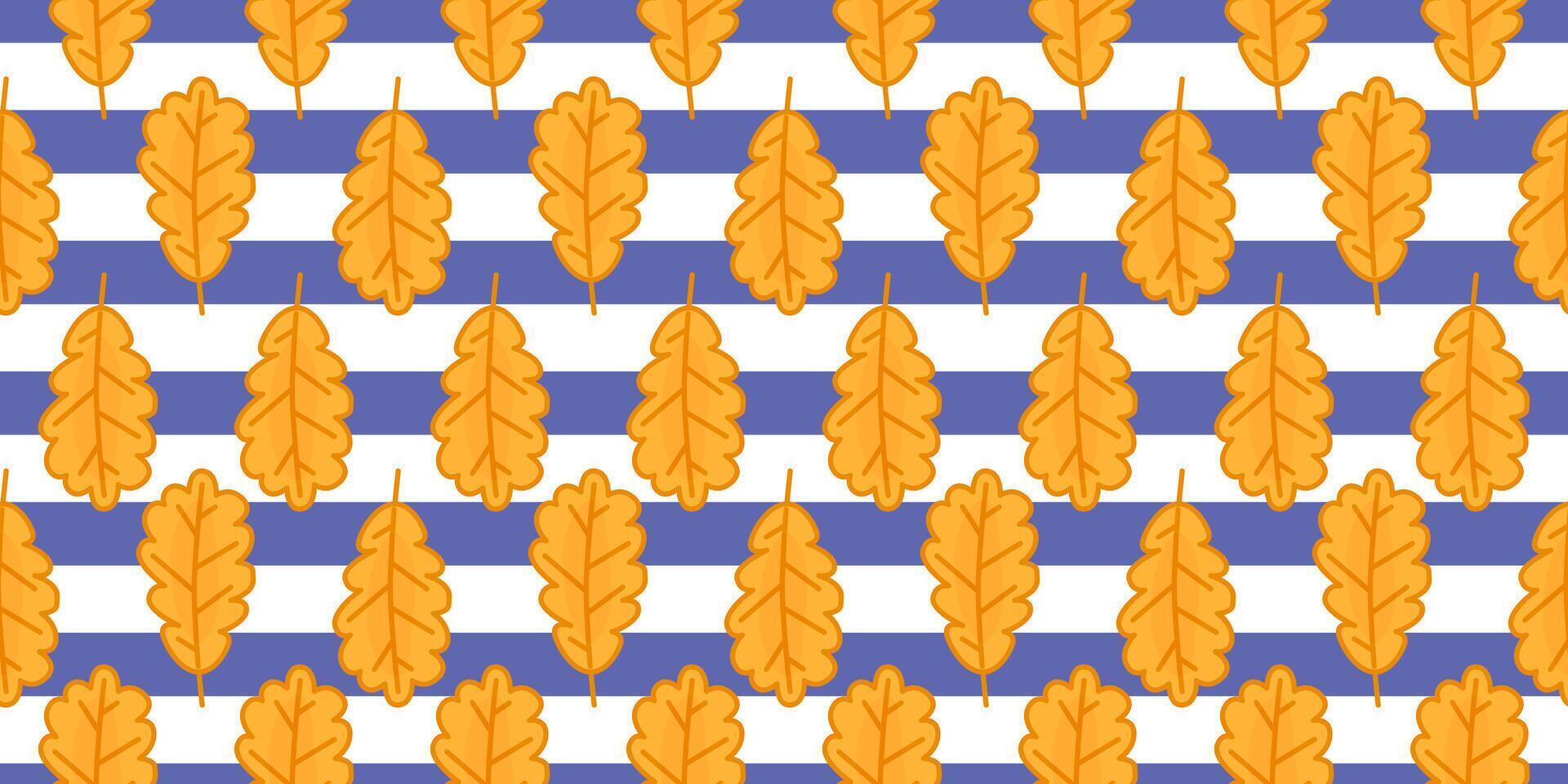 Seamless Oak Leaf Stripe Pattern vector