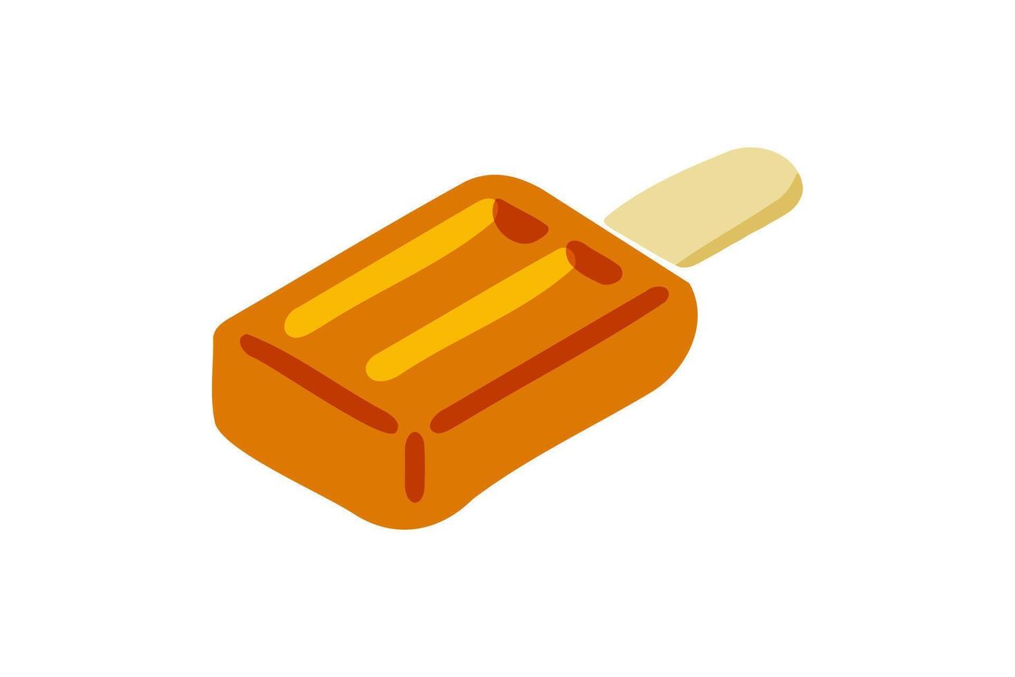 Orange Ice Cream Stick Illustration vector