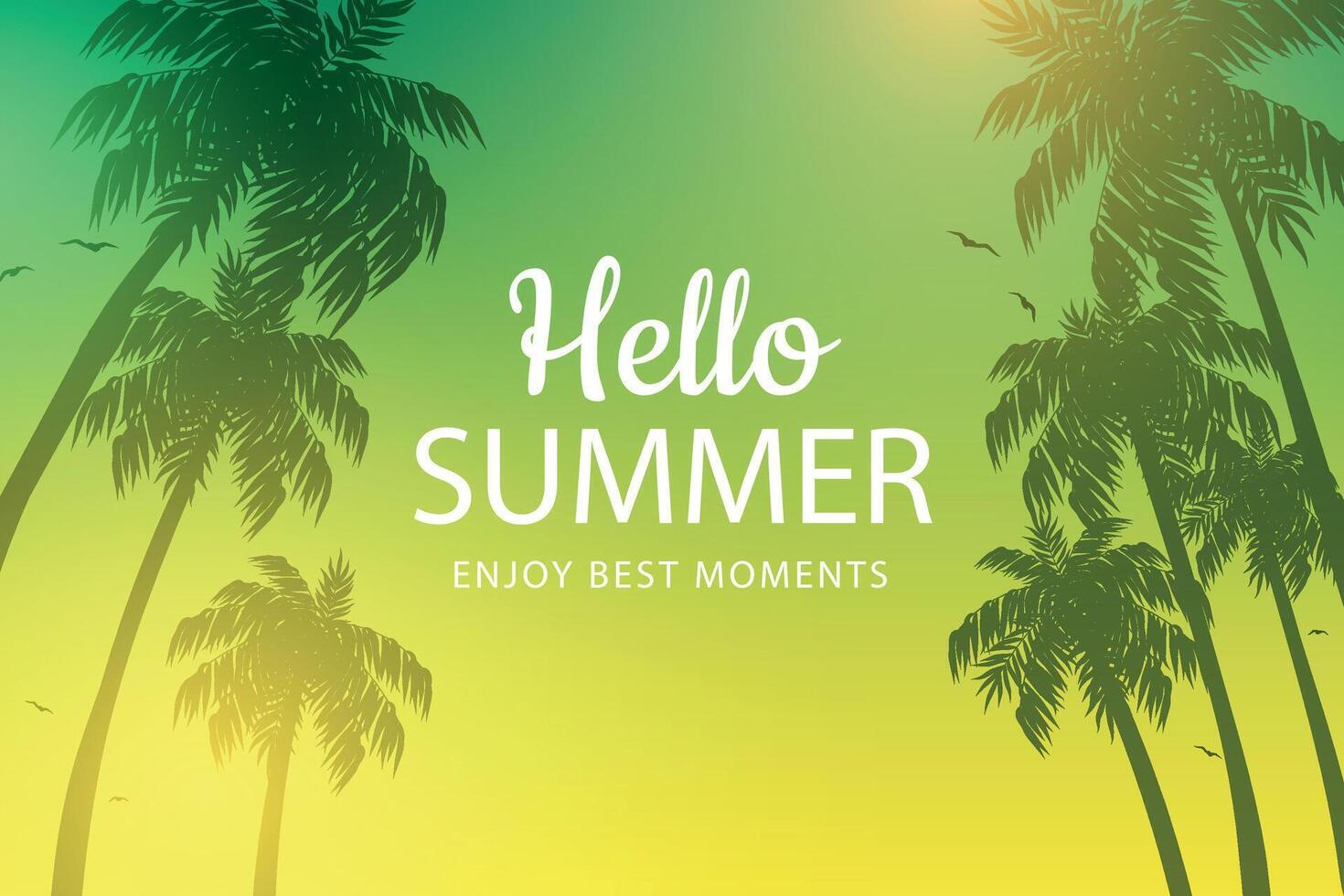 Realistic background for summer season. Beach background. Realistic summer background. Gradient background for summer season celebration. Palm tree. beach vector