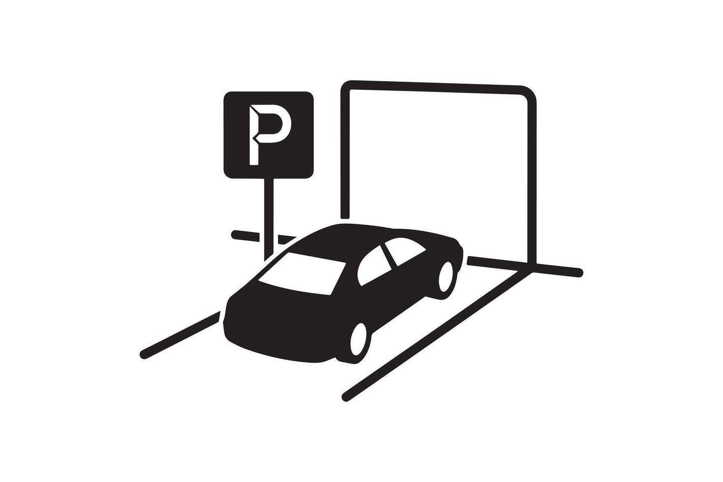 Parking Lot Silhouette Graphic Parking garage silhouette vector