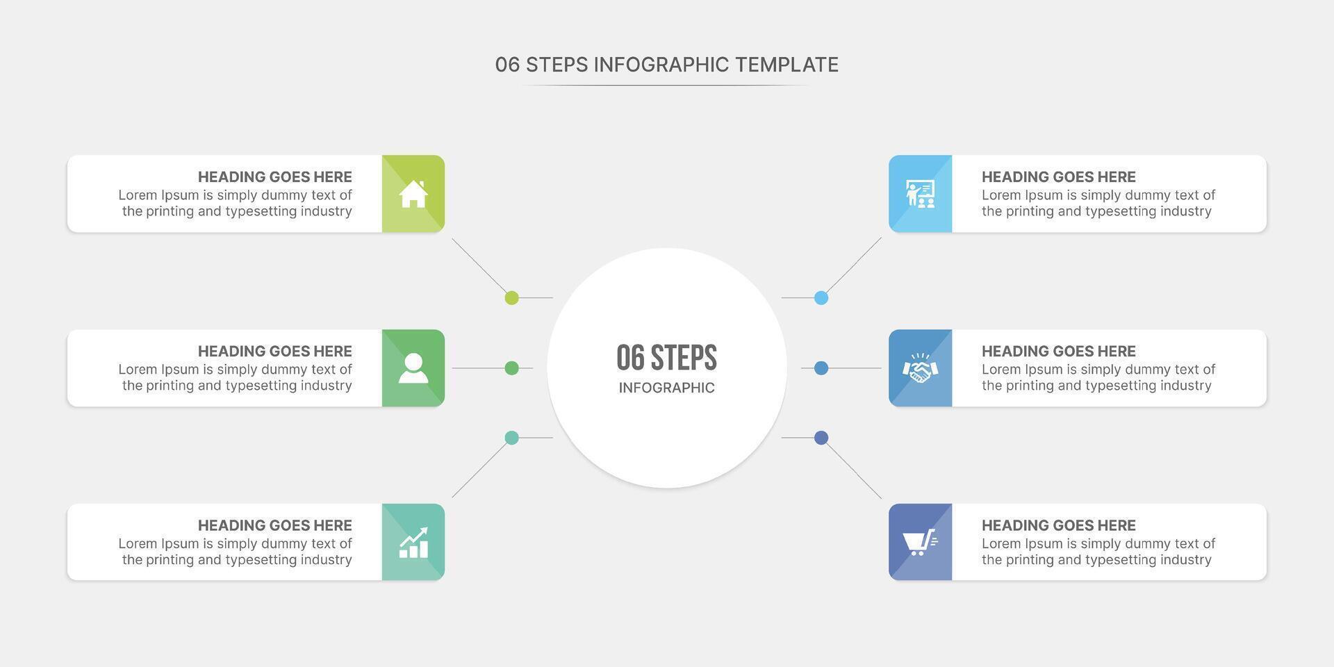 Infographic Template Design With 6 Step, Process Workflow Diagram vector