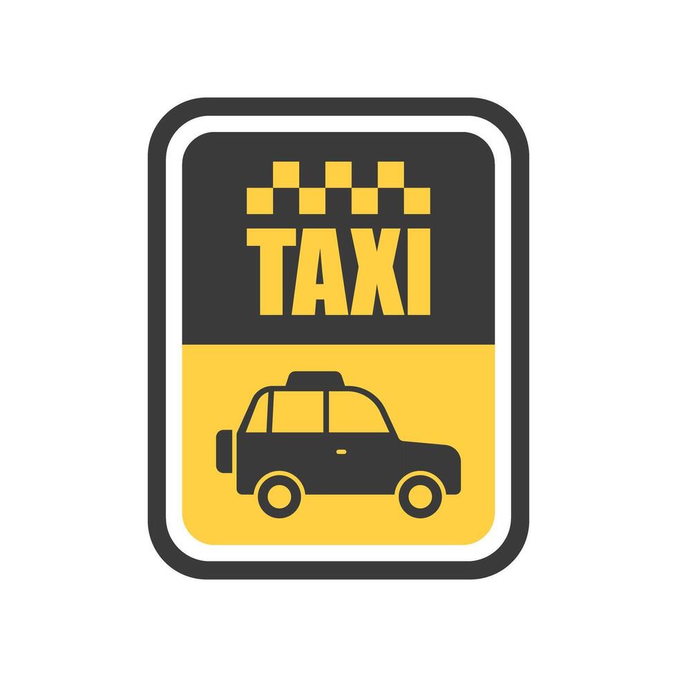 A taxi sign with a car and a taxi cab vector