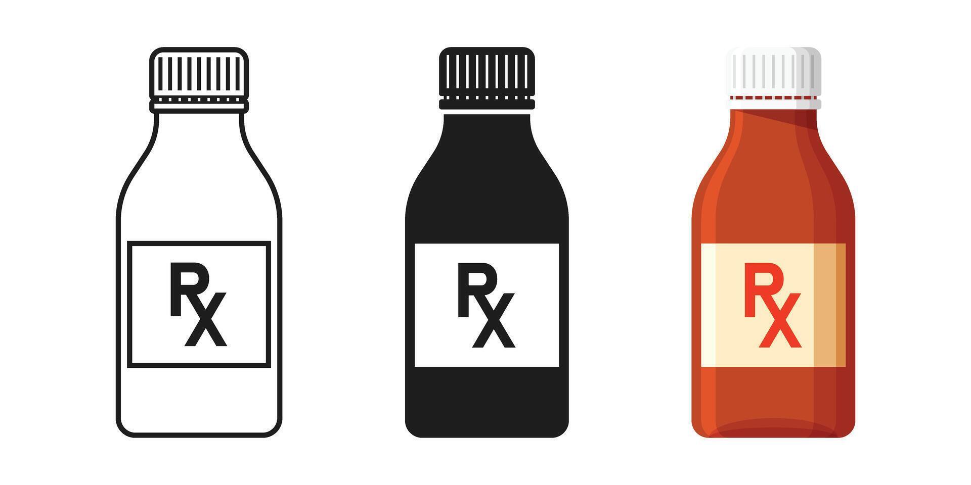 Three bottles of rx and ketchup on a white background vector
