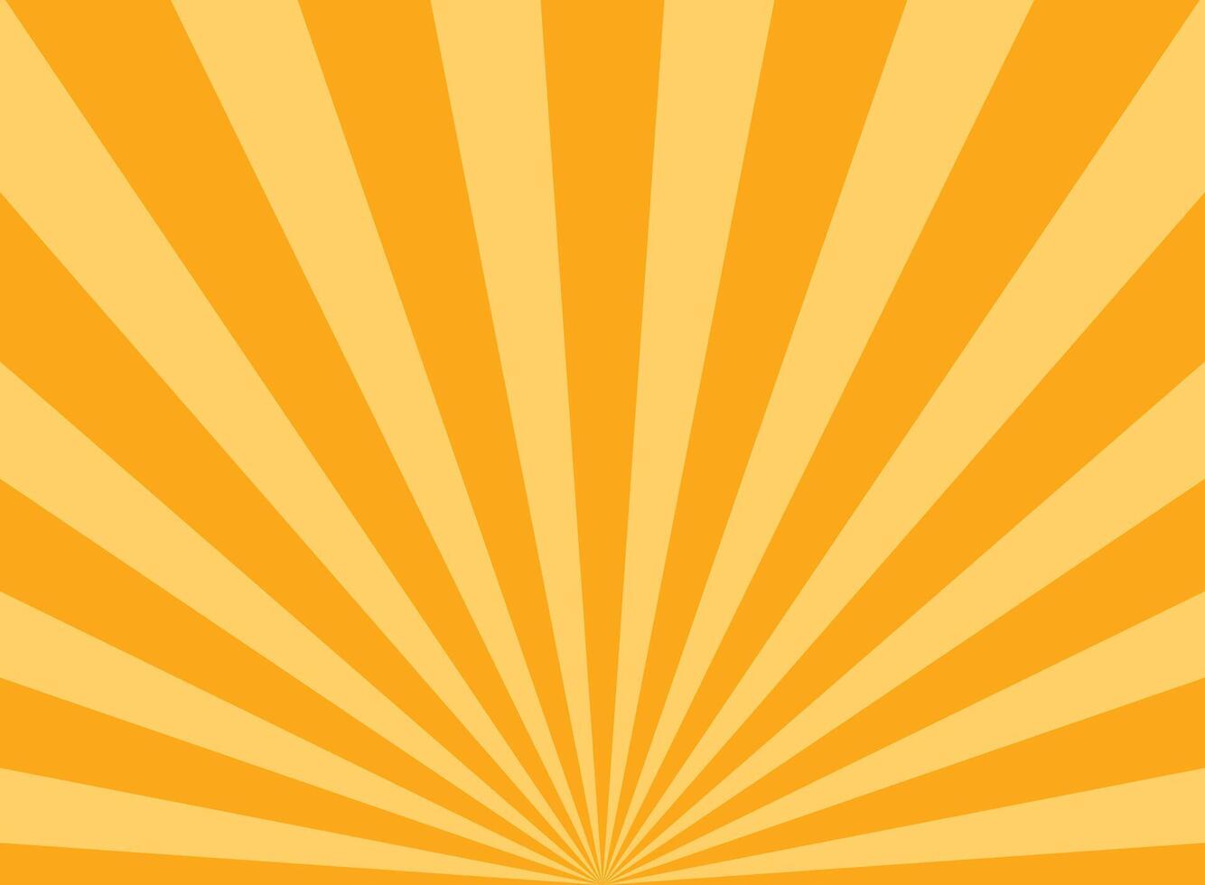 Sunburst background with orange rays vector