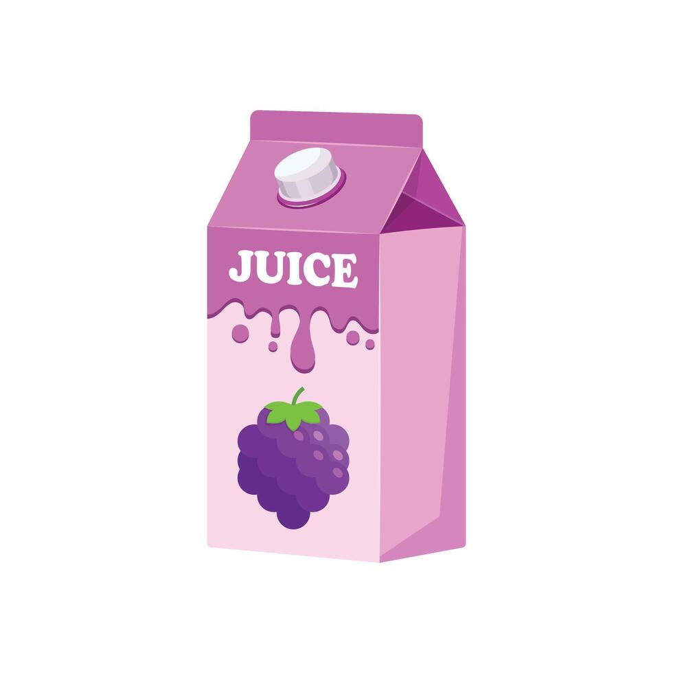 A juice carton with a blackberry on it vector