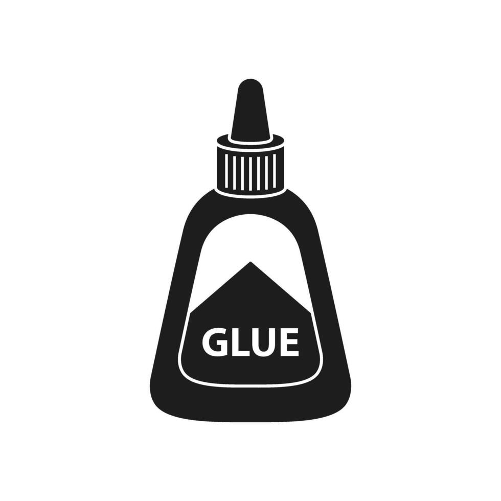 Glue bottle icon in black and white on white background vector