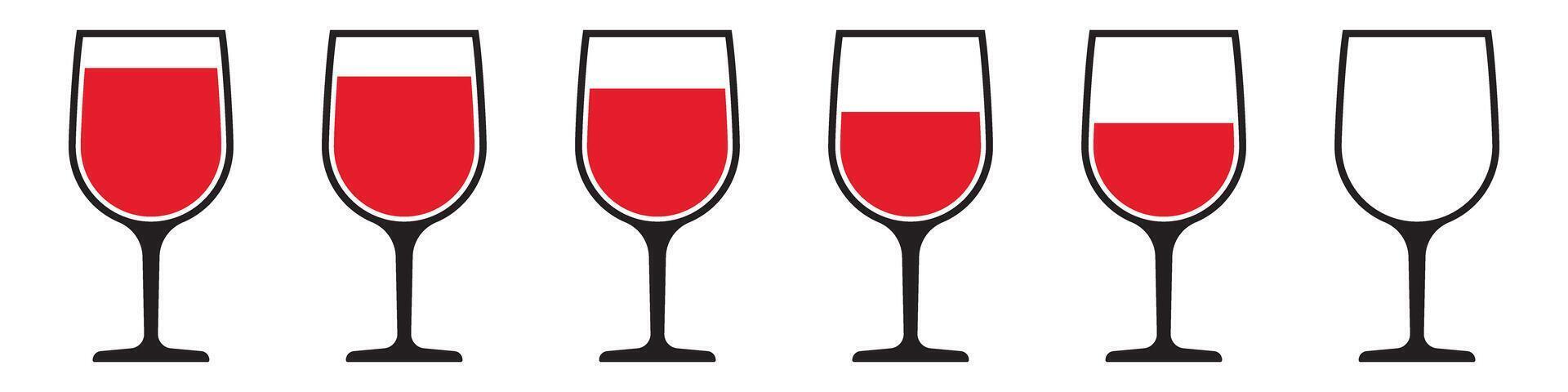 Red wine glass icon. Red wine glass icons set. vector