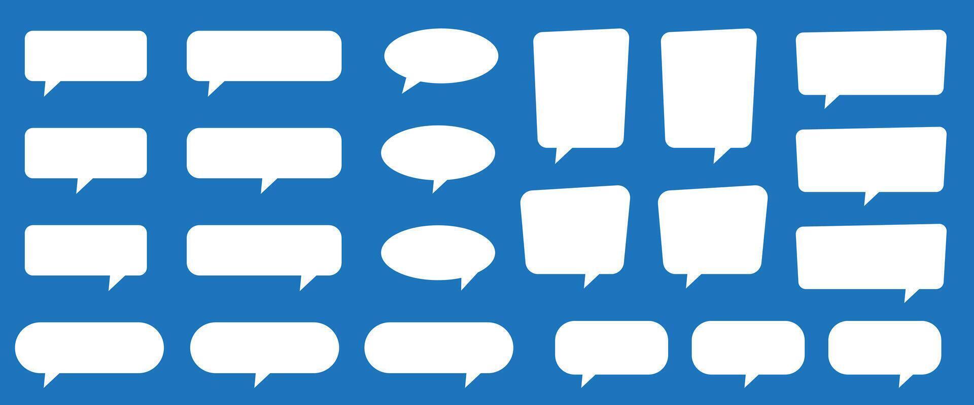 White speech bubble and thought bubble shapes in comic style. Blank text boxes for communication, comic books, and graphic design. vector