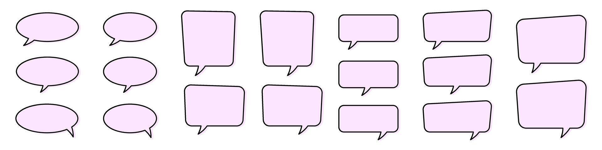 Pink Speech Bubble Set. vector