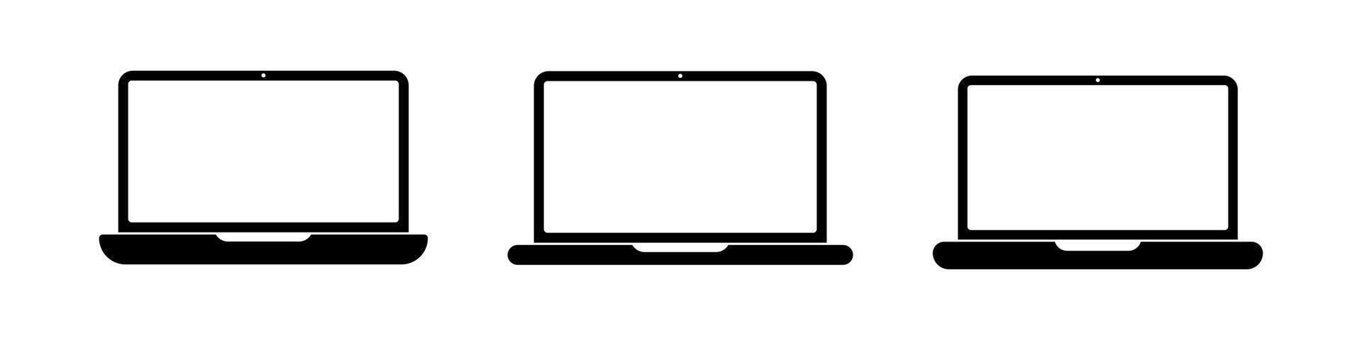 Laptop with blank screen icon. vector