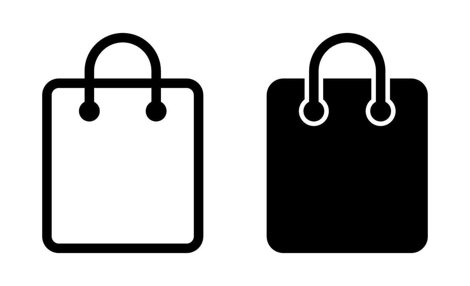 Shopping bag icon. Paper bag symbol. vector
