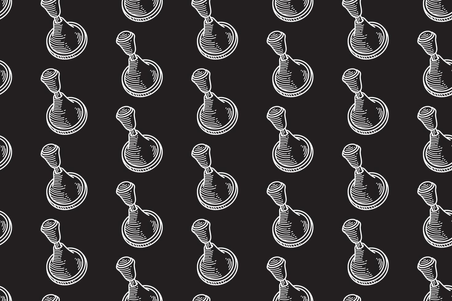 gearshift knob engraving seamless pattern on black background. classic manual shifter line art pattern background. transmission handle doodle motif wallpaper design for automotive, garage, workshop vector
