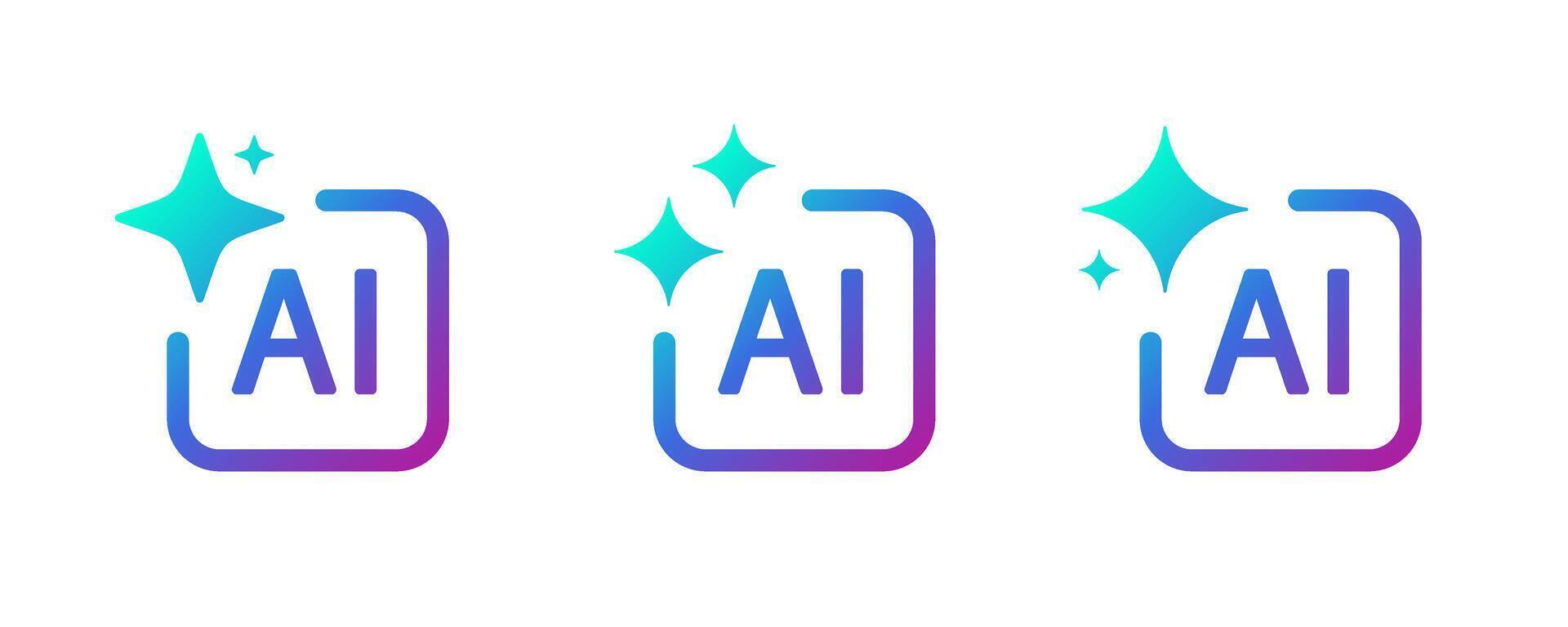 AI generate button and AI icon. Artificial intelligence online tool UI. Generate AI symbol. Artificial intelligence sign vector