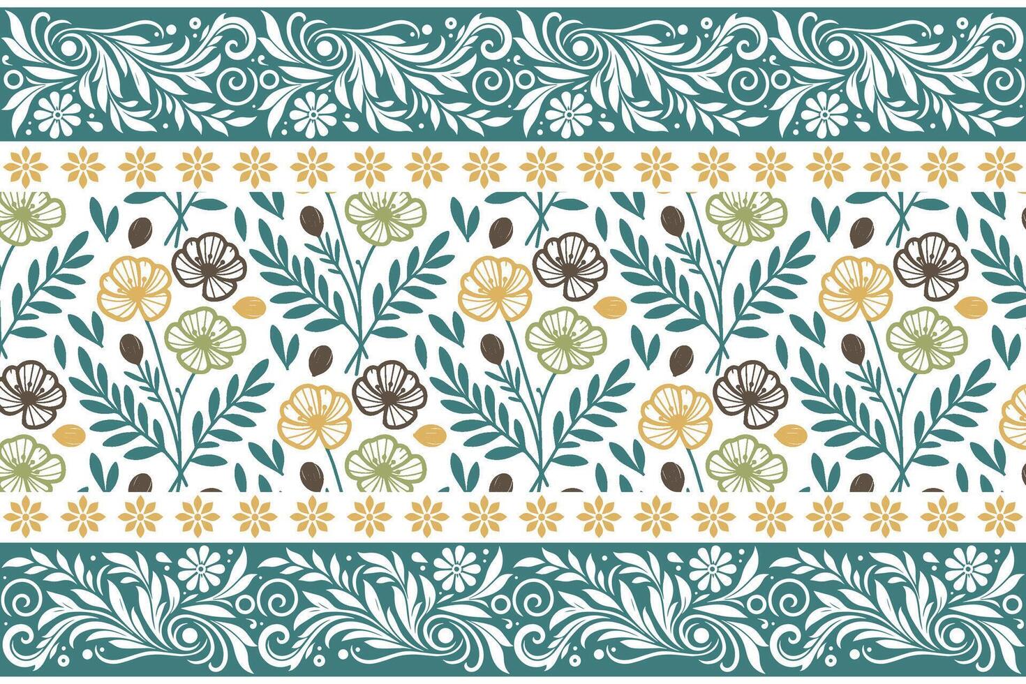 Floral pattern design with leaves vector
