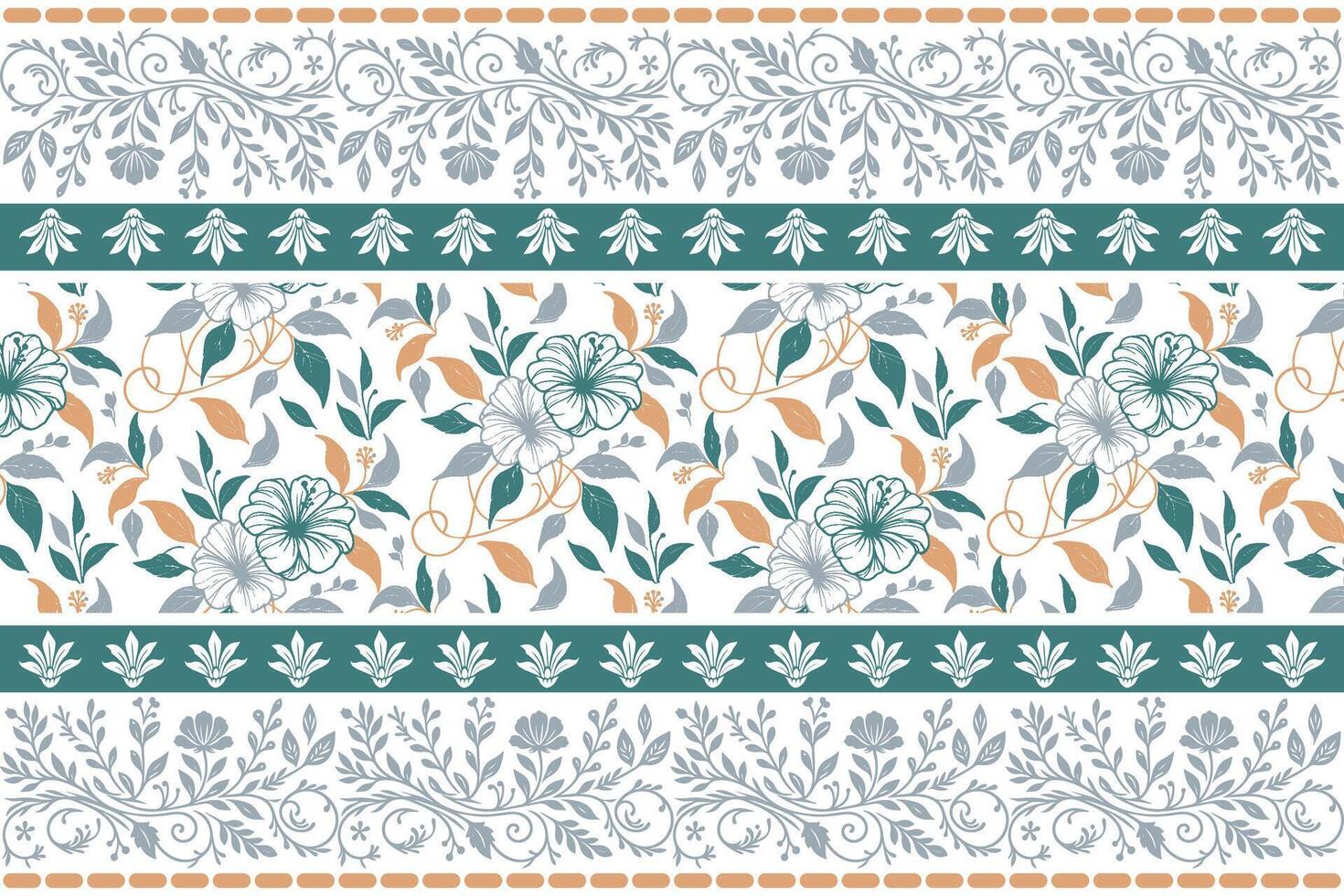 Floral design pattern with leaves and flowers vector
