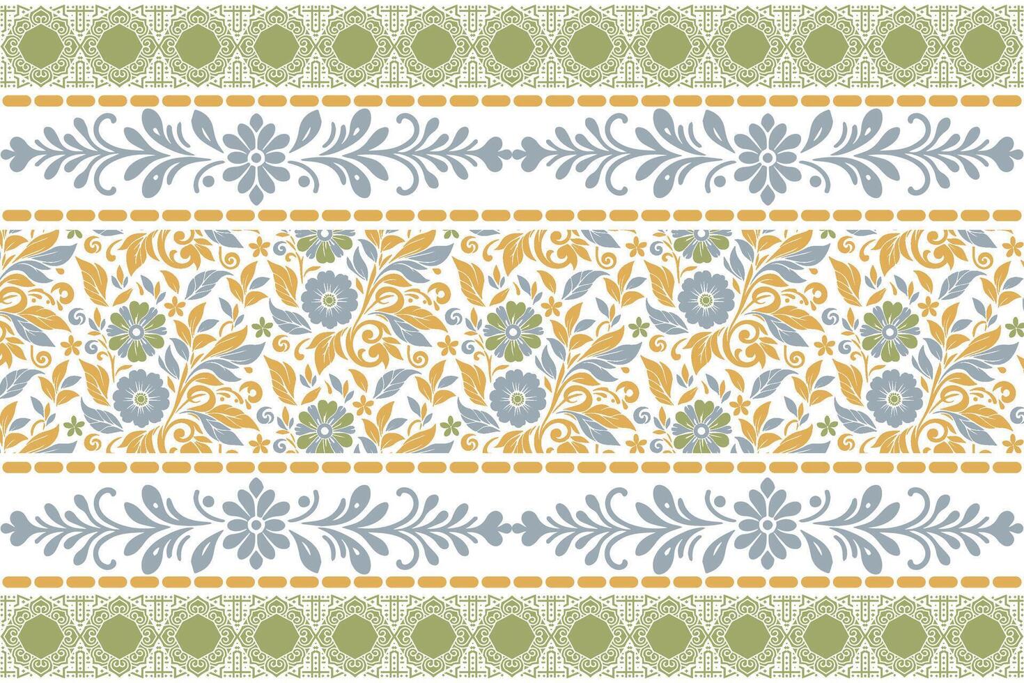 Floral pattern design in yellow and green vector