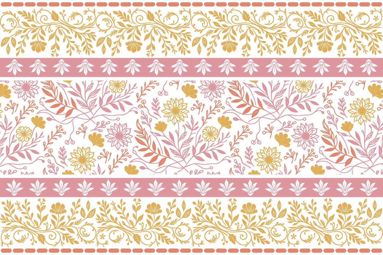 Floral pattern in pink and yellow vector
