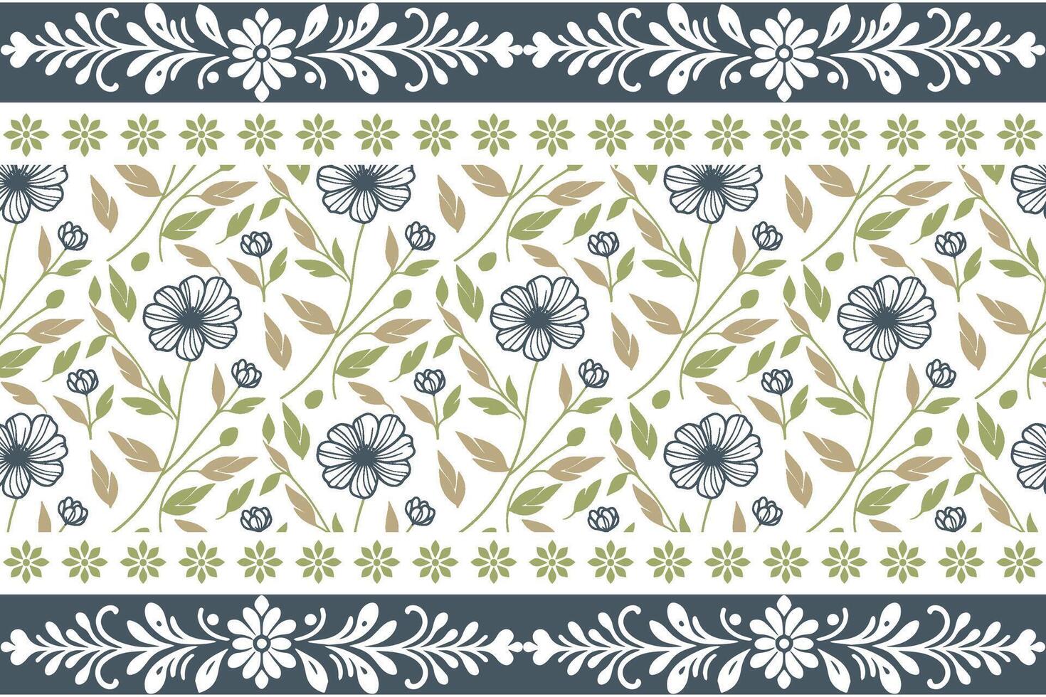 Floral pattern with flowers and leaves vector