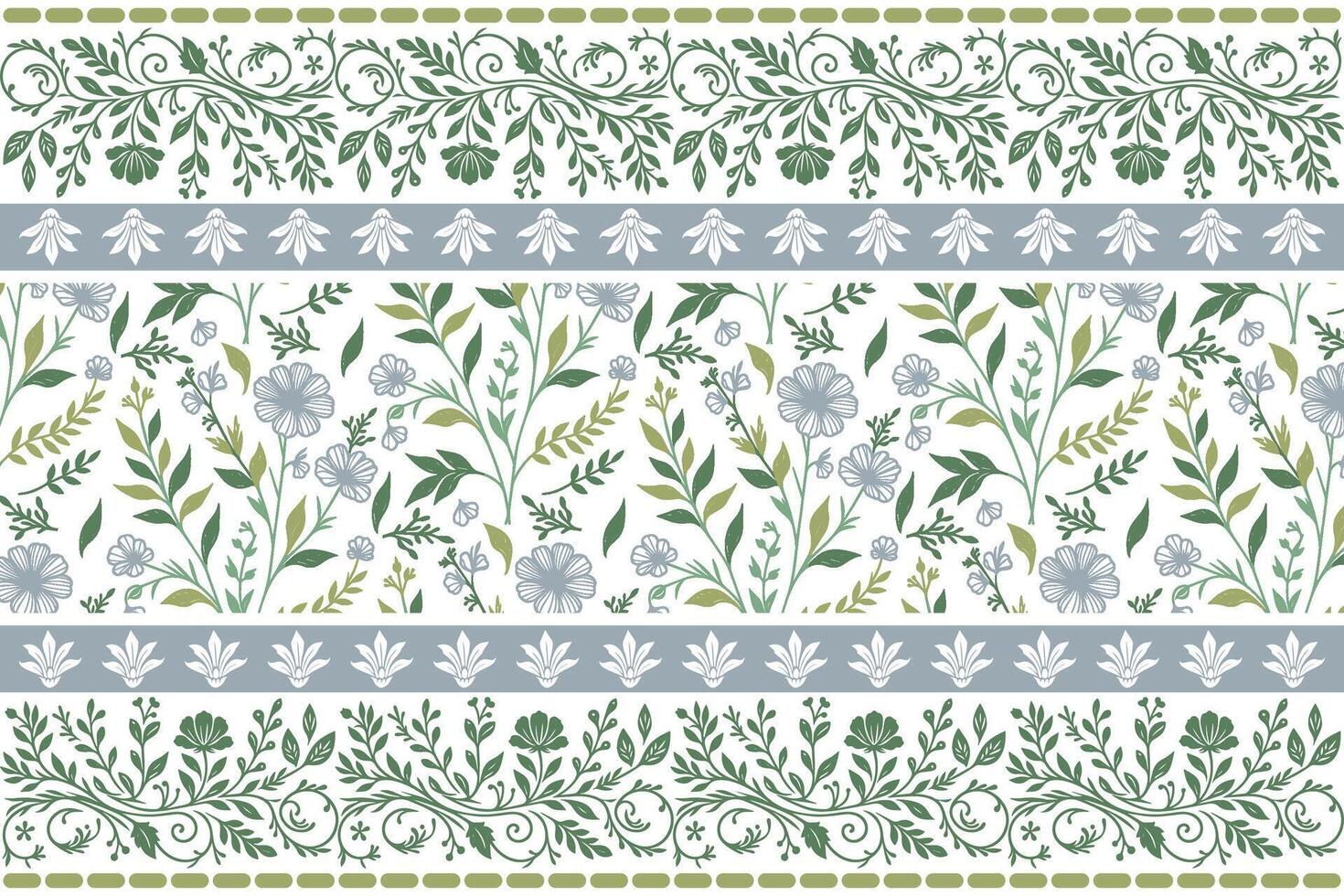 soft floral elements designed within a decorative border structure for modern wrapping paper, fashion textiles, and household linen products vector
