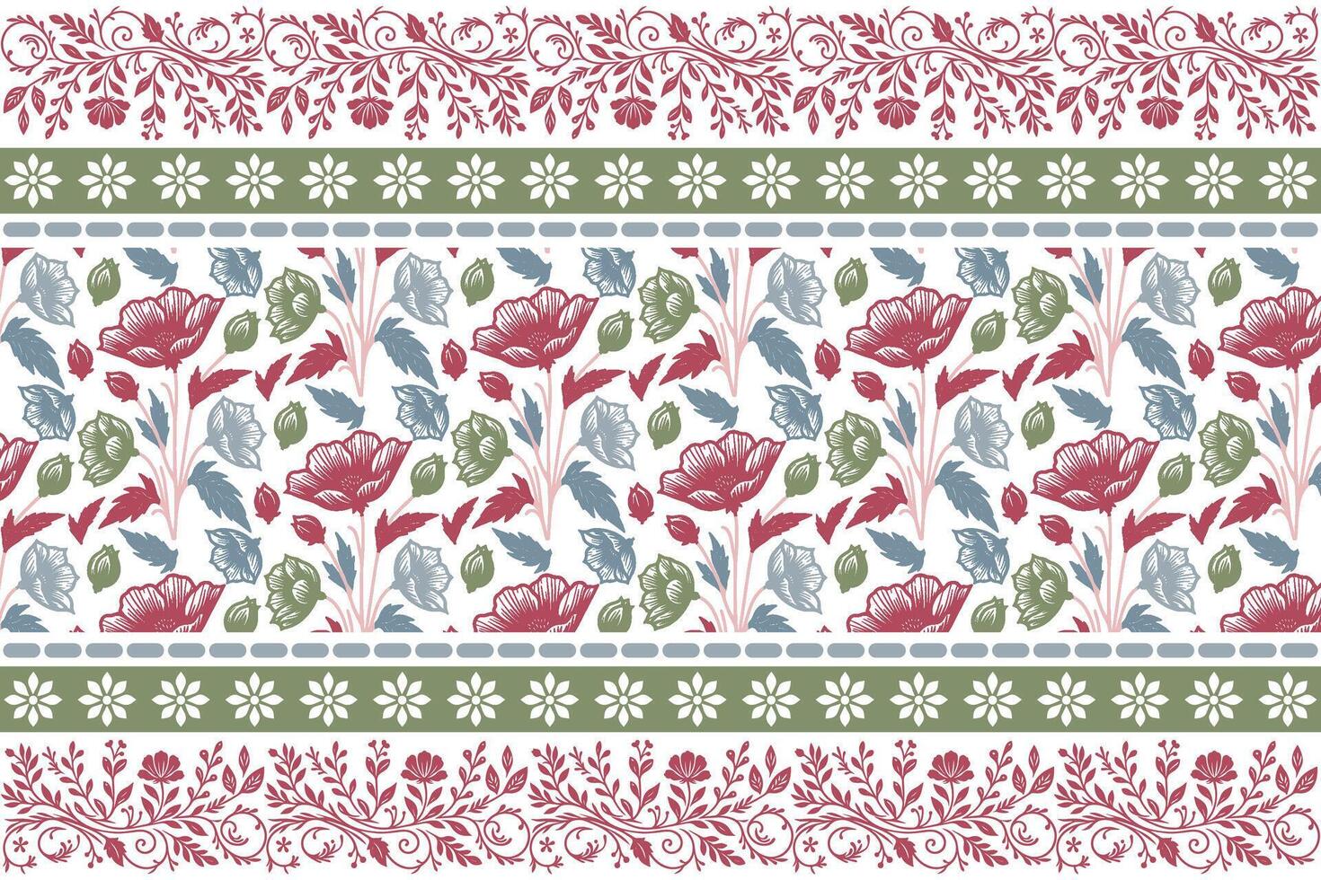 border detail framing artistic one line floral illustrations ideal for home textile applications, kitchen accessories, and gift wrap creation vector
