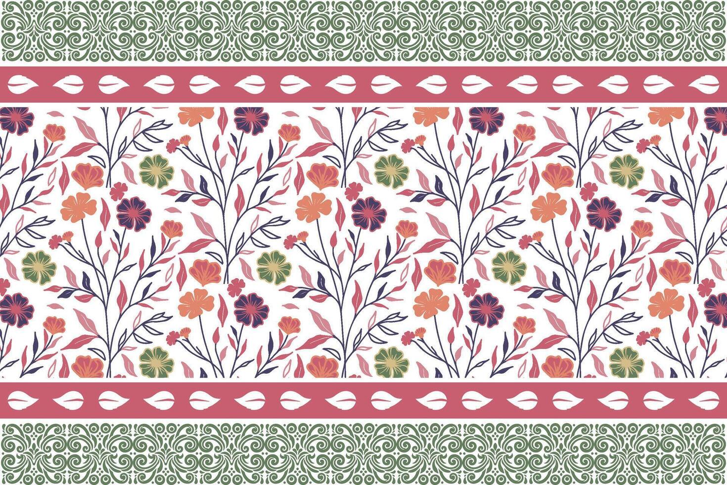 border rich botanical line floral pattern crafted for stylish packaging paper, table top uses, and clothing surface design vector