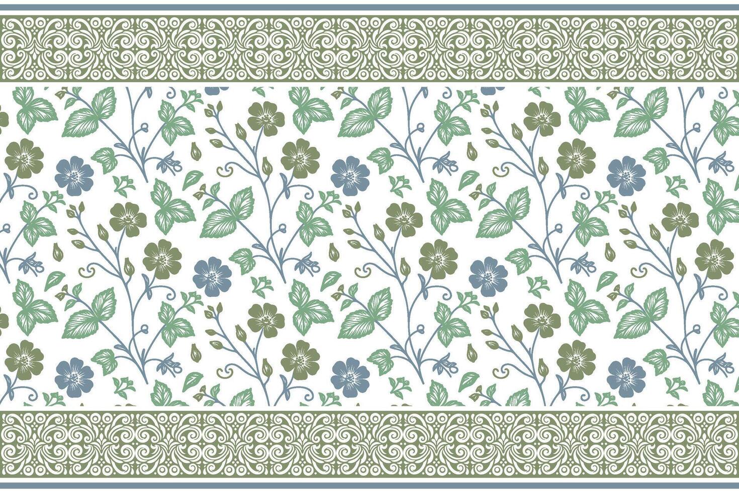 delicate cotton flower line sketch enhanced by border framing for textile printers, gift wrap designs, and kitchen product surfaces vector