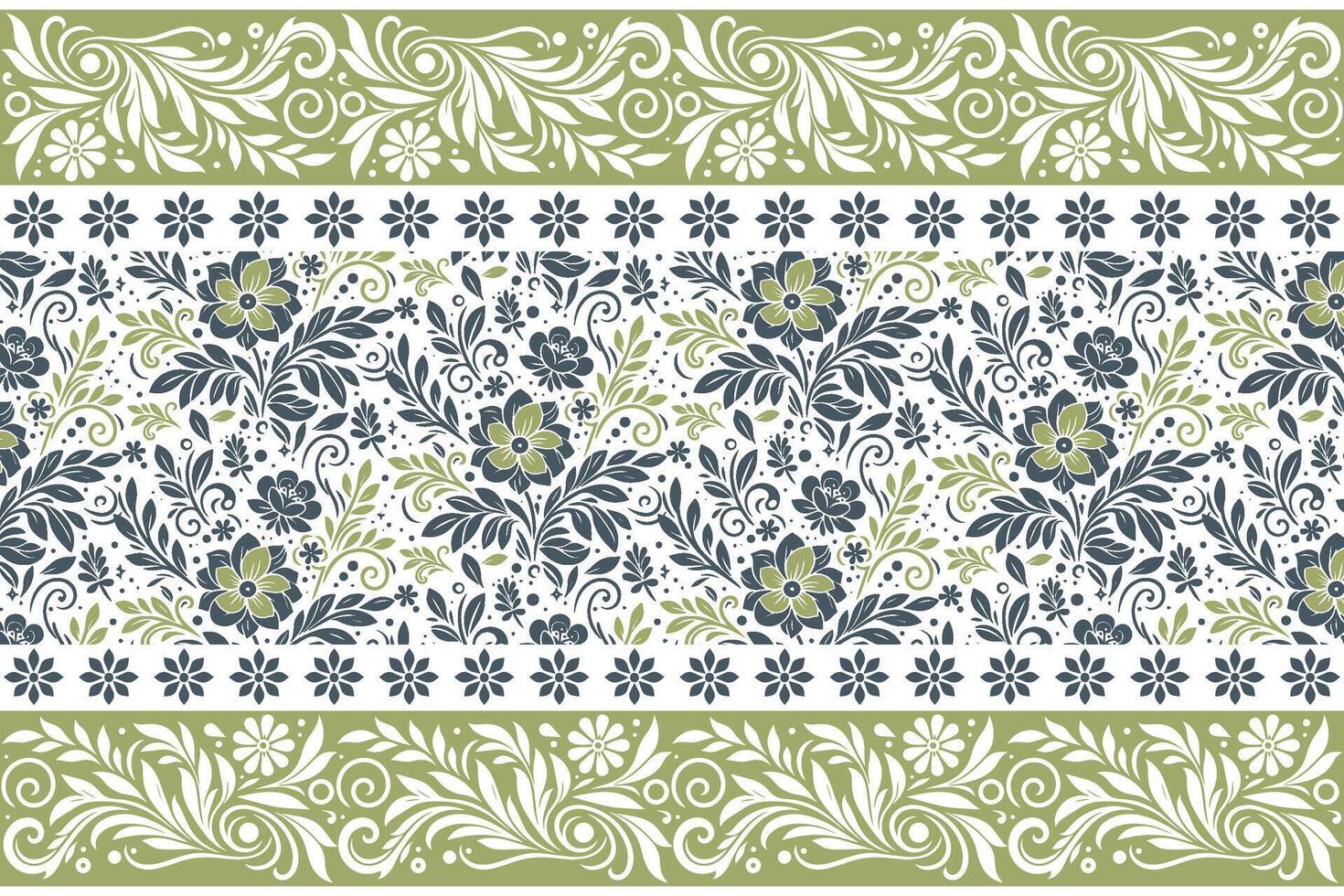 structured border around abstract botanical line flowers created for women wear fabric, pillow cover printing, and gift wrap vector