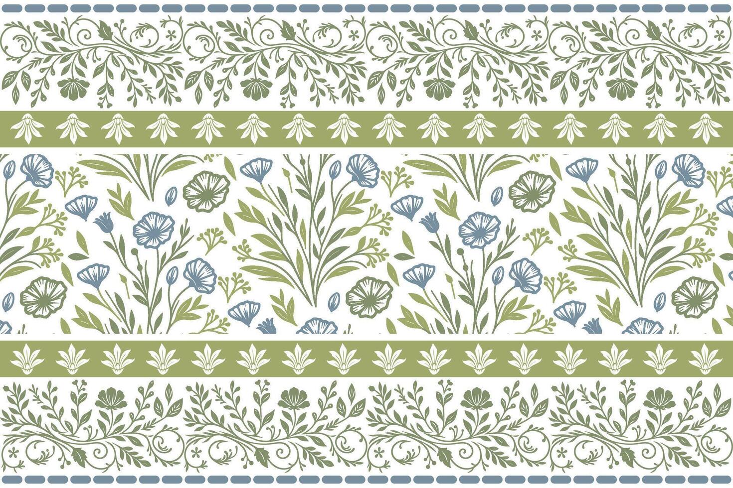 line floral border concept featuring sketchy roses and abstract leaf illustrations for pillowcase fabric, table top design, and product wraps vector